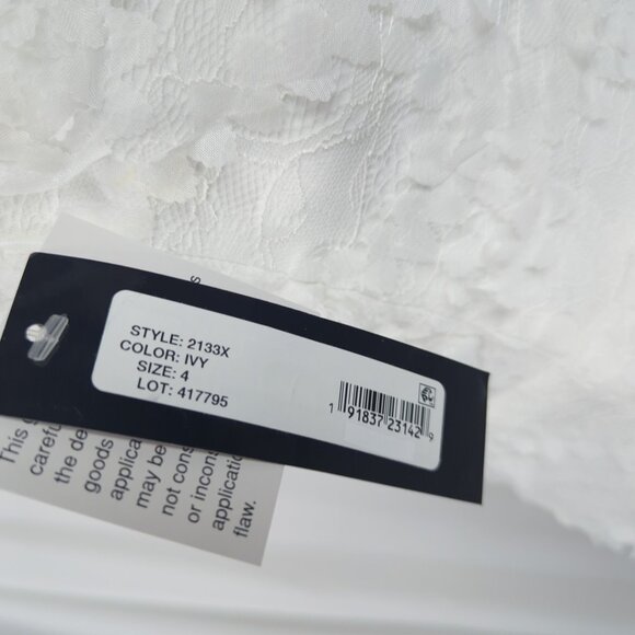 Xscape Lace Dress 4 White Midi Bridal Sleeveless - Picture 12 of 12